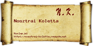 Nosztrai Koletta névjegykártya
